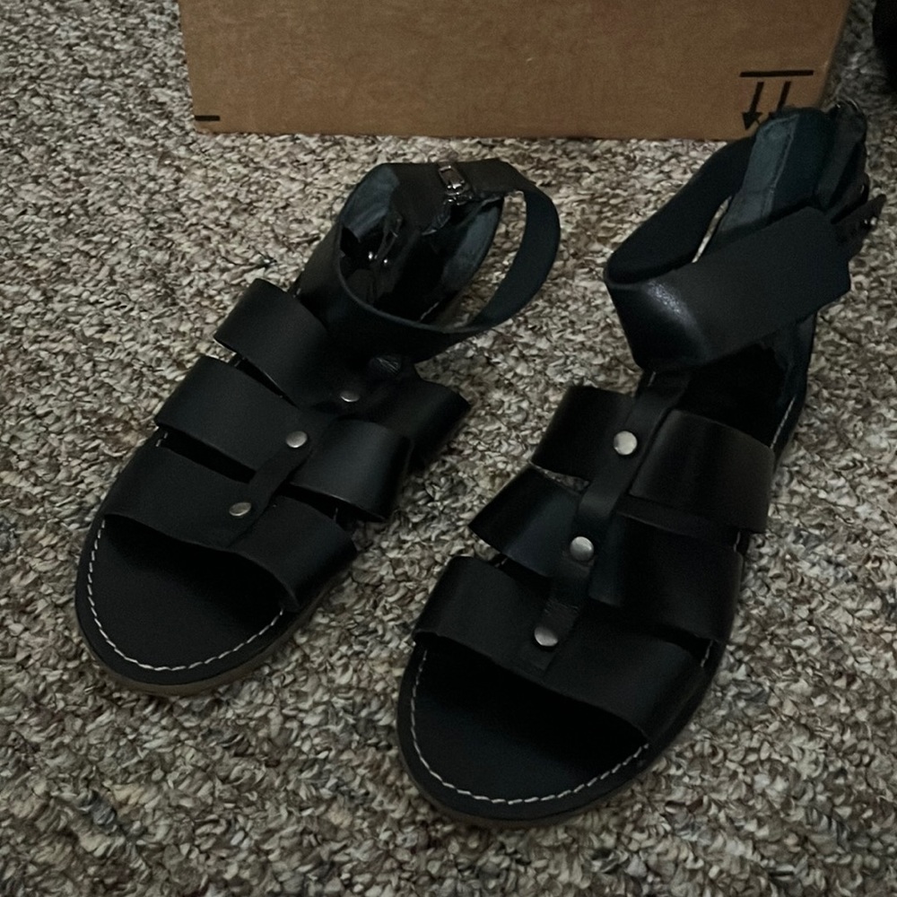 Madewell Leather Gladiator Sandals (blk)